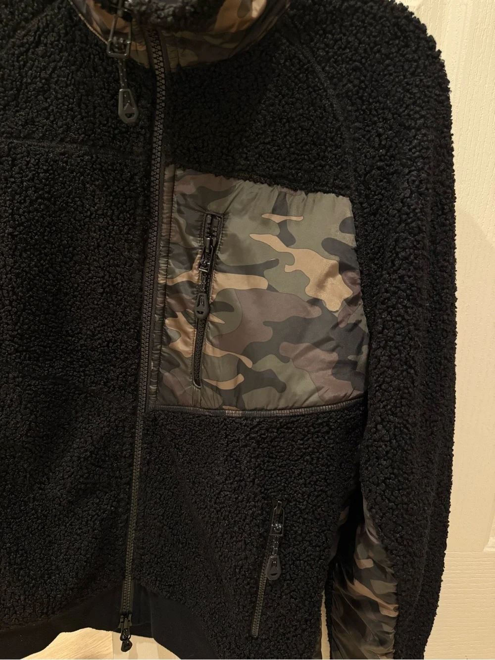 Joe’s Jeans Black Sherpa Camo Jacket